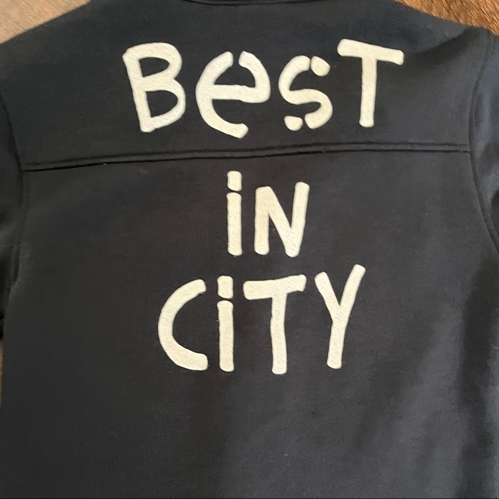 Nwt Zara baby toddler jacket sweater Sz 2-3 years “best in city” gray off white